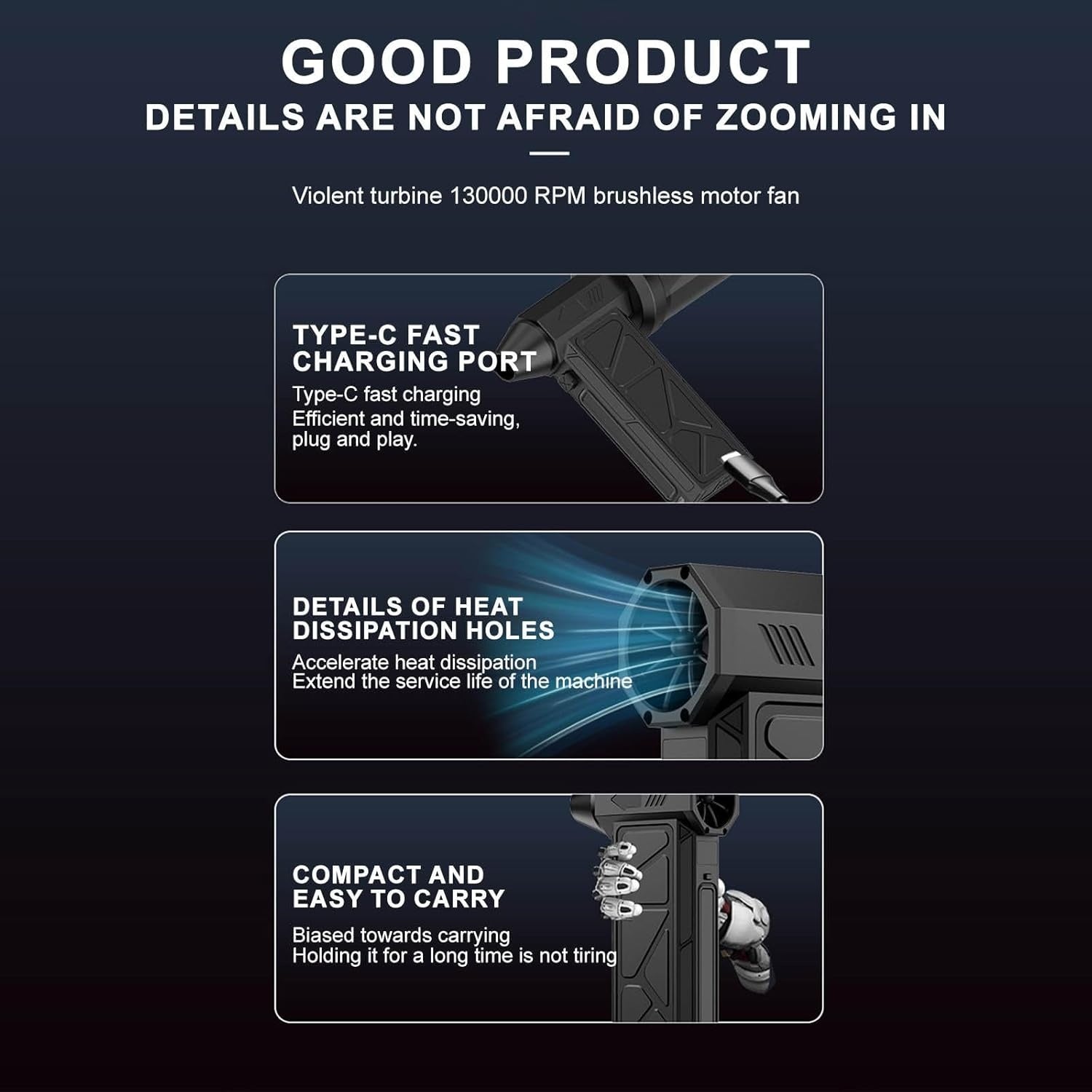 Handheld Car Vacuum-Air Blower