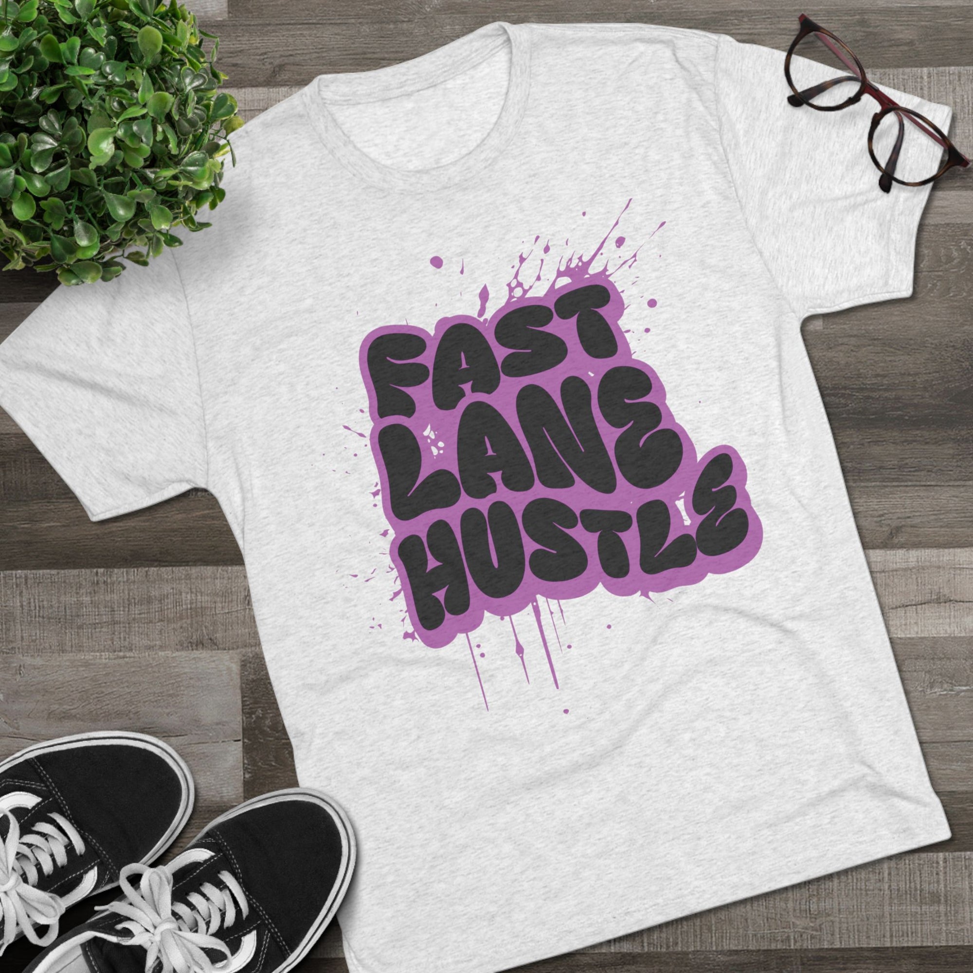 Fast Lane Hustle Unisex Tee | Motivational Crew Shirt for Entrepreneurs, Casual Wear, Gift for Hustlers