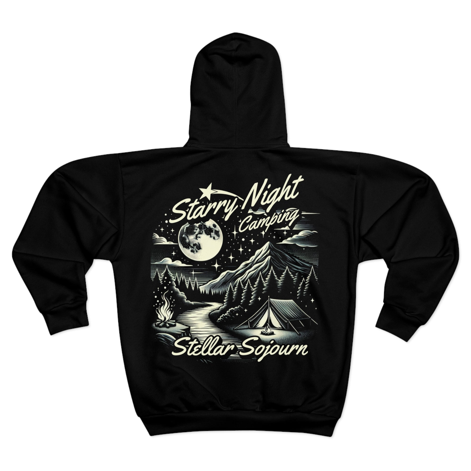 Unisex Zip Hoodie - Witching Hours & Starry Night Camping, Cozy Fashion, Great for Camping, Fall Accents, Casual Wear, Gift