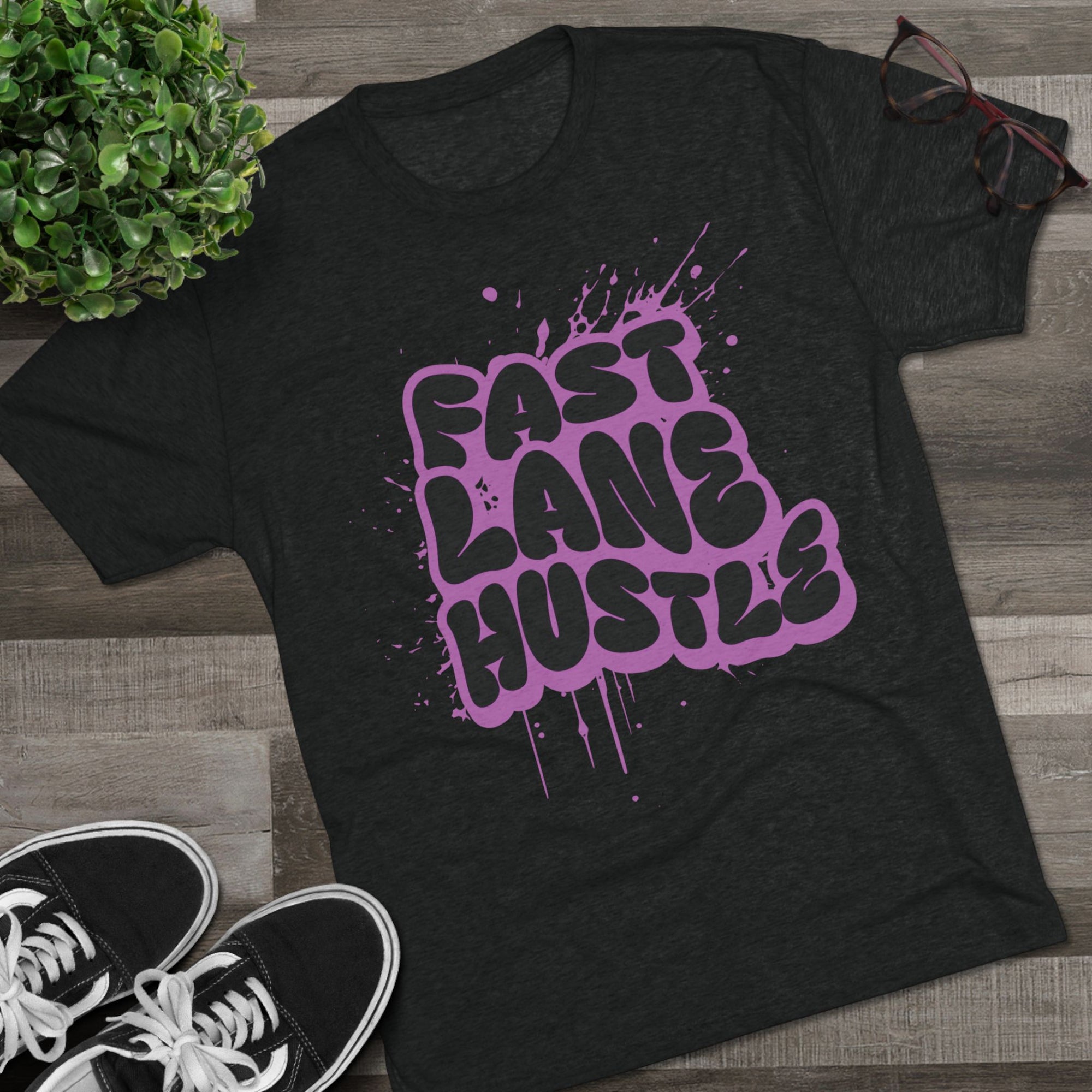 Fast Lane Hustle Unisex Tee | Motivational Crew Shirt for Entrepreneurs, Casual Wear, Gift for Hustlers