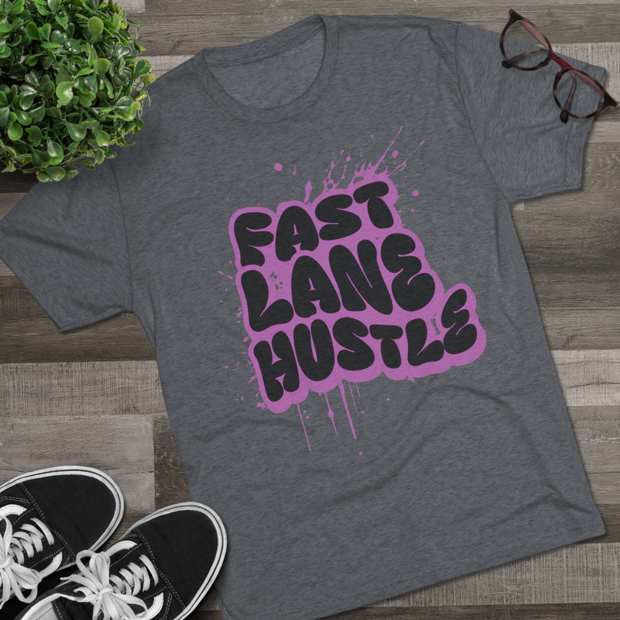 Fast Lane Hustle Unisex Tee | Motivational Crew Shirt for Entrepreneurs, Casual Wear, Gift for Hustlers