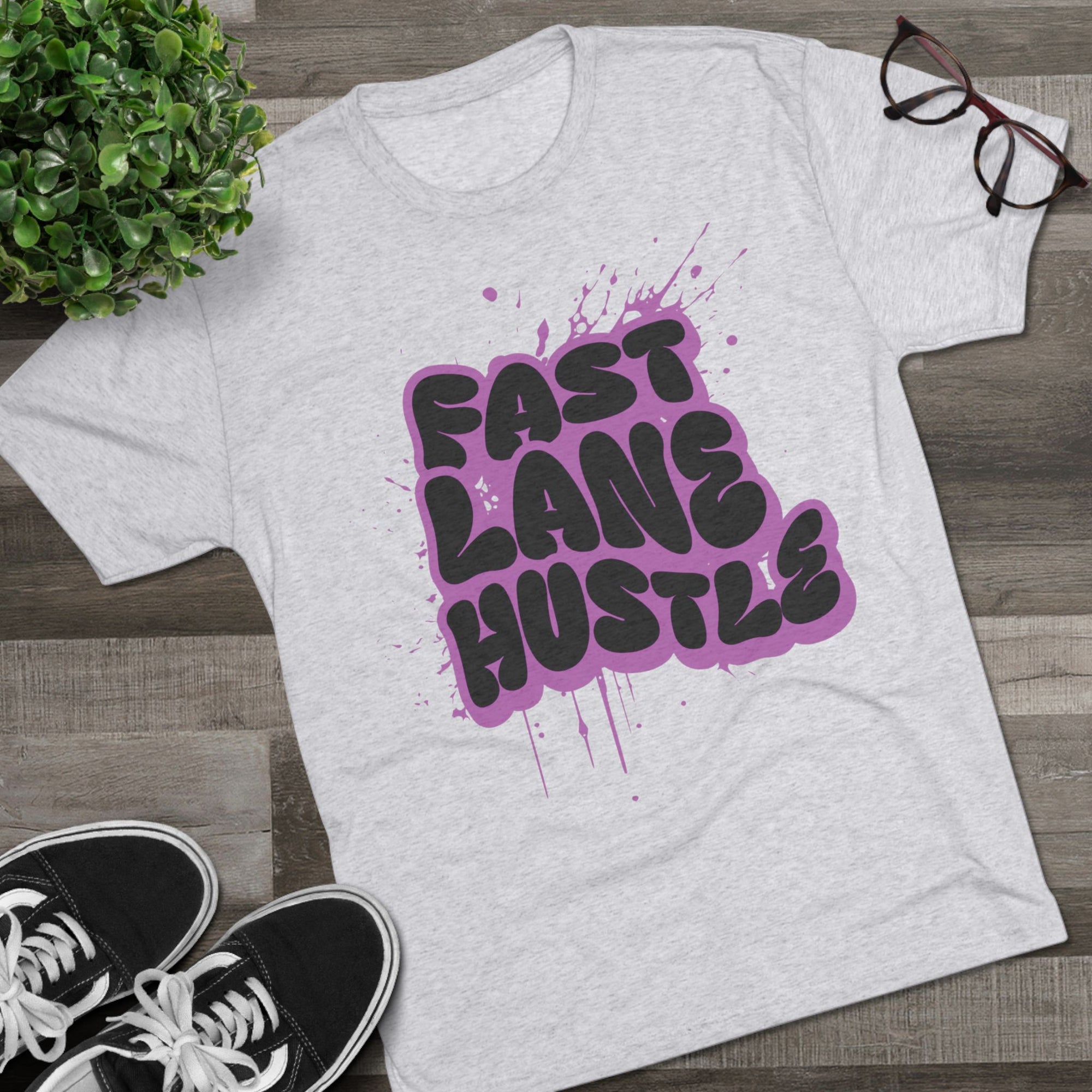 Fast Lane Hustle Unisex Tee | Motivational Crew Shirt for Entrepreneurs, Casual Wear, Gift for Hustlers