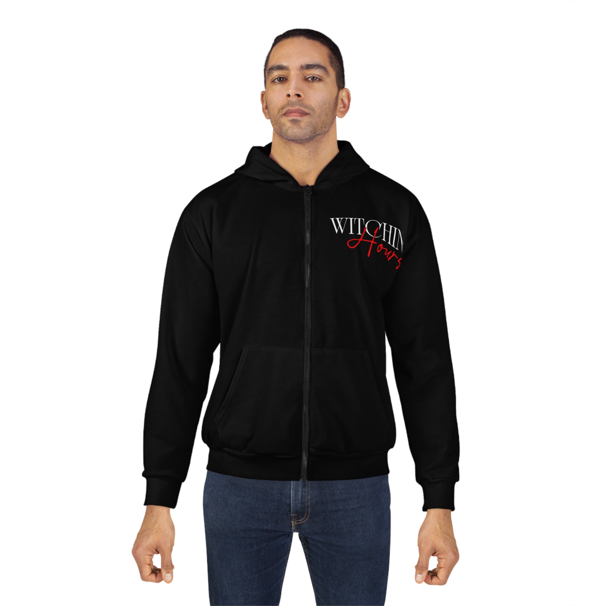 Unisex Zip Hoodie - Witching Hours & Starry Night Camping, Cozy Fashion, Great for Camping, Fall Accents, Casual Wear, Gift